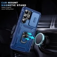 thumbnail image 2 of Dteck Case for Samsung Galaxy S25 Ultra with Slide Lens Cover, Shockproof Finger Ring Holder Stand, Military Grade Drop Protection fit Magnetic Car Mount for Samsung Galaxy S25 Ultra,Blue, 2 of 9