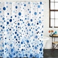 thumbnail image 2 of Blue Polka Dot Bathroom Shower Curtains with 12 Hooks Polyester Waterproof Shower Curtain for Stalls and Bathtubs Modern Art Abstract Watercolor Dot Decorative Bathroom Privacy Curtain 72x72 Inches, 2 of 8