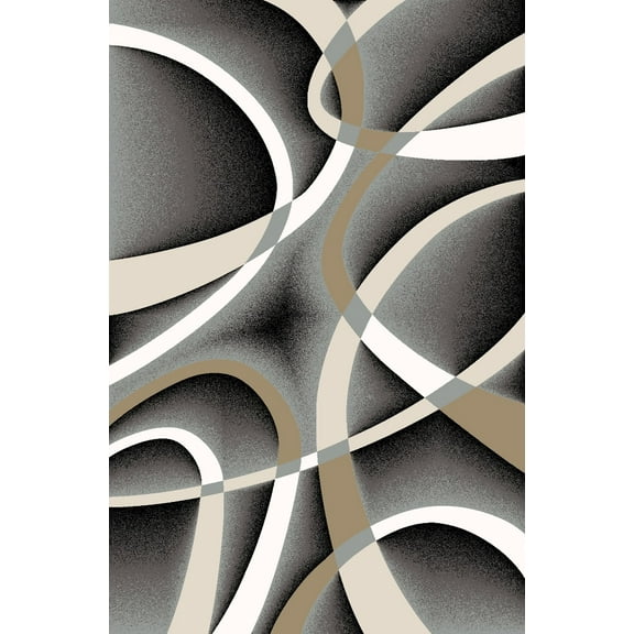 Premium 3D Hand Carved Modern 5x7 5x8 Rug Contemporary 2305 Grey Gray Beige