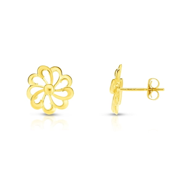 14K Yellow Gold Finish Earrings with Push Back by IcedTime