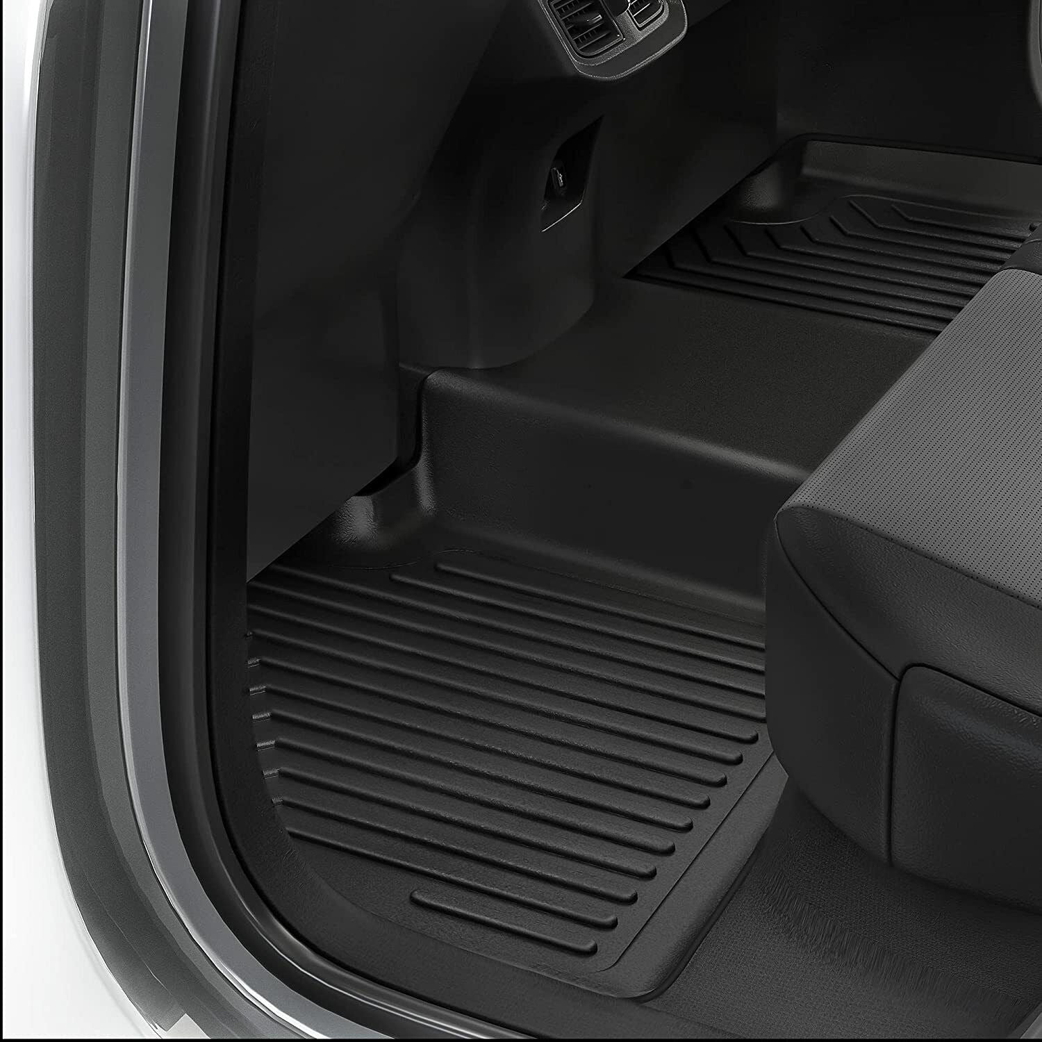 RVNI Floor Mats Liner 3D TPE for 2017-2022 Ford F-250/F-350 Super Duty Crew Cab 1st Row Bench Seat