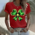 thumbnail image 5 of Annhoo St Patricks Day T-Shirt for Women Shamrock Print Fahion Crewneck Short Sleeve Tops Spring Summer Blouse, 5 of 5