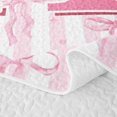 thumbnail image 5 of Meiyoeat Girly Bow Letter Twin Quilt Set for Girls Adults,Cute Stripe Twin Coverlet Set,Light Pink White, 5 of 7