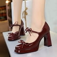thumbnail image 3 of Women's Pumps High Heel 9CM Patent Leather Fashion Bowknot Shoes Wedding Party, 3 of 5