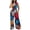 Blue, variant on One Piece Jumpsuits for Women Casual Boho Print Sleevelesss O Neck Zipper Wide Leg Outwear,Pink,M