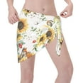 thumbnail image 3 of Disketp Sunflowers Leaves And Birds Women Swimsuit Cover Up Short Chiffon Summer Beach Sarong Bikini Wrap Skirt Bathing Suit, 3 of 7
