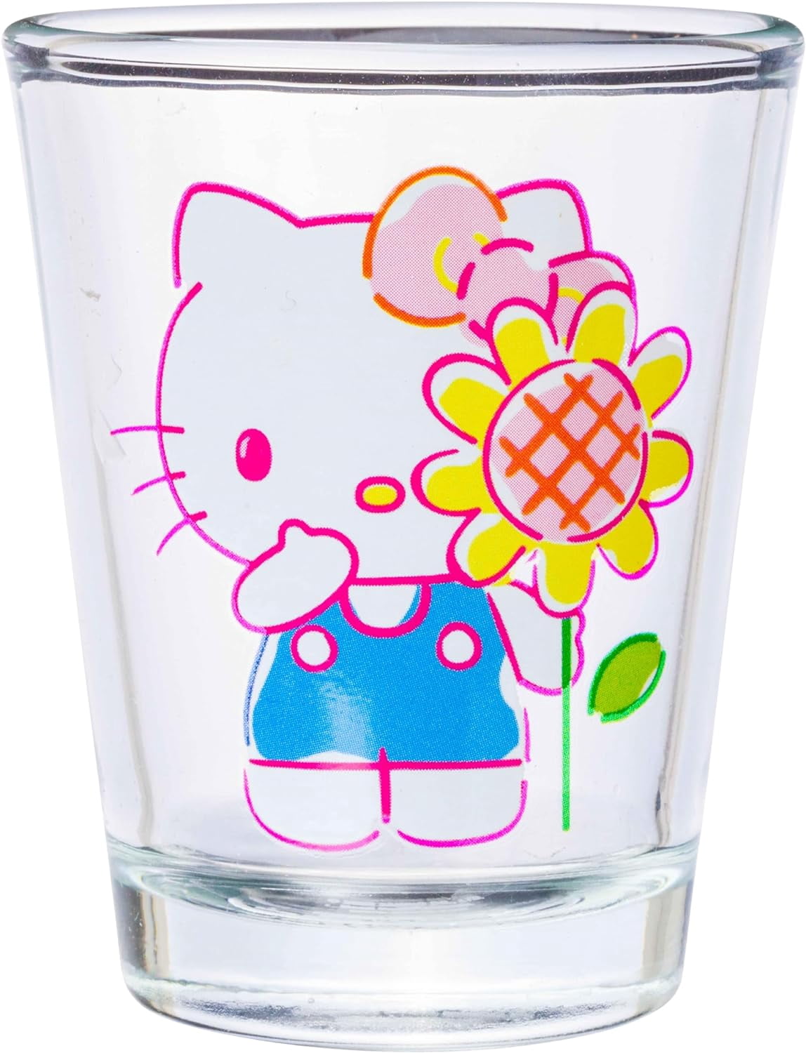 Silver Buffalo Sanrio Hello Kitty Spring Garden Flowers 4 pack Mini Glass Set, 1.5 Ounces