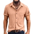 thumbnail image 2 of Short Sleeve Shirts for Men Button Up Casual Lightweight Pocket T Shirts Collared Vacation Beach Shirt Summer Tops, L, 2 of 9