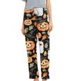 thumbnail image 4 of Halloween Pajamas Women Pants Pumpkin Printed Pajama Pants Black M, 4 of 6