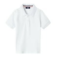 thumbnail image 2 of LittleSpring Boys Short Sleeve Pique Polo Shirt Little Kids School Uniform Shirts Solid White Size 7-8, 2 of 6