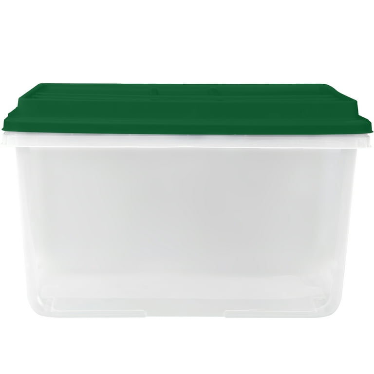Hefty HI-Rise Large 18-Gallons (72-Quart) Grey/Green Weatherproof Heavy  Duty Tote with Latching Lid in the Plastic Storage Containers department at