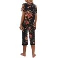 thumbnail image 6 of MINTREUS Women's Pajama Sets Short Sleeve Shirt and Capri Soft Pajama Sets with Pockets S-4XL, 6 of 6