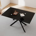 thumbnail image 4 of Noble House 51.18" Rectangular Clear Tempered Glass Dining Table,Black, 4 of 10