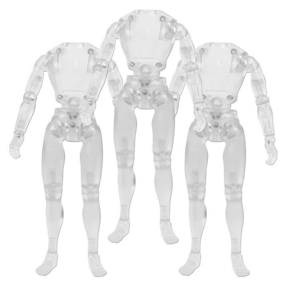 Set of 3 Type S Retro 8 Inch Clear Male Bodies