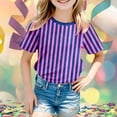 thumbnail image 2 of PMVFHDE T-Shirt Graphique à Manches Courtes Rayé de Carnaval pour Garçons Confortable Décontracté Coloré pour Fête d'Enfants Rose,150, 2 of 4