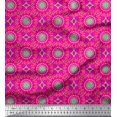 thumbnail image 1 of Soimoi Pink Cotton Voile Fabric Mandala Geometric Printed Fabric 1 Yard 56 Inch Wide, 1 of 3
