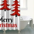 thumbnail image 4 of Happy Christmas Tree Red Shower Curtains,Reusable Bath Curtain with Hooks Retro Polyester Fabric Curtains for Halloween Thansgiving Christmas Hotel Dorm, 4 of 5