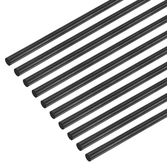 Uxcell 10-Pack Carbon Fiber Rods, 300mm Length 3mm Dia Carbon Fiber Solid Matte Pole