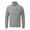 thumbnail image 2 of Dxzfnsa Mens Casual Sweater Mock Turtleneck T-Shirts Long Sleeve Thermal Stretchy Pullover Basic Lightweight Undershirt Sweater Tops M-3XL, 2 of 9