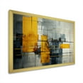 thumbnail image 2 of Designart "Urban Cubist Elegance Grey and Yellow Abstract" Abstract Framed Wall Art Decor - Modern Yellow Abstract Collages Bedroom Framed Canvas Wall Art, 2 of 6