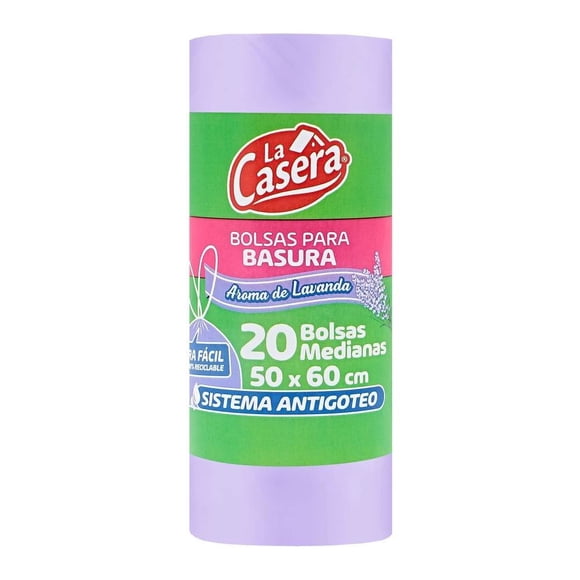 Bolsa Basura La Casera Aromatizada Mediana 50X60 20 Piezas
