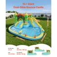 thumbnail image 2 of KFFKFF Inflatable Bounce House, 12.5 x 13.1 x 6.5 ft Inflatable Bounce House Water Slide, Bouncer Castle with Castle Bounces, Basketball Hoop, Splash Pool for 3 to 4 Kids Ages 3 to 8, 2 of 9