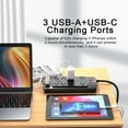 thumbnail image 5 of Surge Protector Power Strip , ONDOG 6ft Extension Cord with 8 Outlets and 3USB Ports & 1USB C Port, 2700 Joules, ETL Listed, Black, 5 of 6