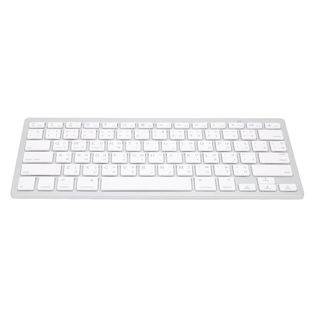 Teclado inalámbrico inglés tailandés bilingüe portátil elegante ultrafino teclado de ordenador blanco plateado