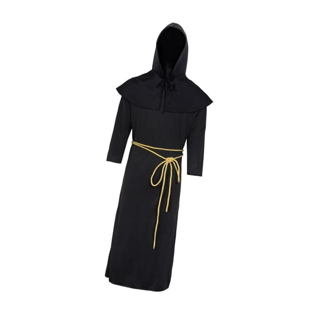 Disfraz de monje medieval con capucha para Halloween, capa, accesorios para fiestas, cosplay S