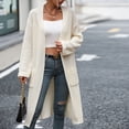 thumbnail image 2 of BLVB Womens Casual Fall Winter Cardigans Long Sleeve Open Front Lightweight Cable Knit Sweater Outwear with Pockets, 2 of 9