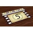 thumbnail image 1 of Ambesonne Movie Theater Place Mats Set of 4, Scratched Frames, Standard Size, Beige Brown White, 1 of 3