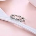 thumbnail image 3 of Heart Eternity Band Ring Sterling Silver Cz Wedding Women Ginger Lyne Collection, 3 of 6