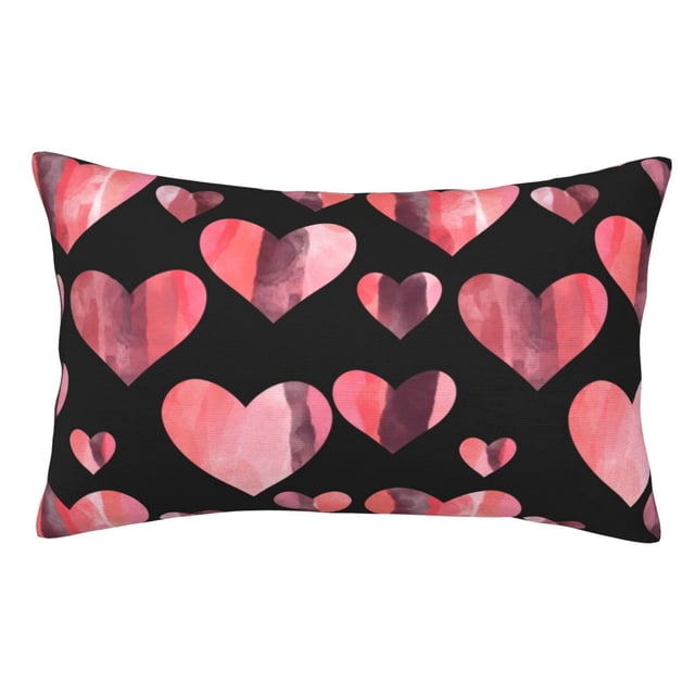Fotbe Hearts Funda de Almohada Decorativa Estilo Occidental, Lujo en Algodón, Fundas para Almohadas King, Cojín Estampado para Decoración del Hogar-20"x30"
