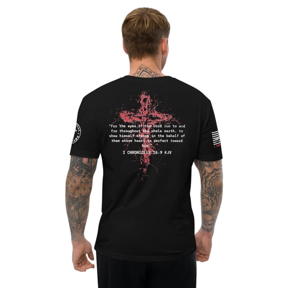2 CHRONICLES 16:9 Fitted Men T-shirt (Black, XS)