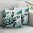 thumbnail image 3 of COMIO  Cute Sea Turtles，Pillow Covers Decorative Cushion Cover Throw Printed Pillow Case，Green White, 3 of 5
