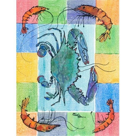 28 x 40 in. Crab Flag Canvas House Size