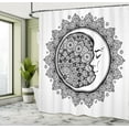 thumbnail image 5 of Ambesonne Astrology Shower Curtain, Mandala Moon Bohemian, 69"Wx75"L, Black White, 5 of 5