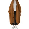 thumbnail image 1 of Ladies Solid Colour Personalised Street Sweatshirt Hooded Women's Windbreaker Mid Length Jacket, 1 of 5