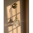 thumbnail image 3 of FSLiving Customizable Clear Grass Wall Sconces with Plug-in Cord Bedside Reading Light E26 Golden Base with Rotation Switch Industrial Wall lamp Fixture for Hallway Kitchen Island Bathroom Lighting, 3 of 9