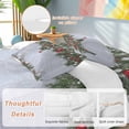 thumbnail image 2 of Christmas Ball Bedding Duvet Cover Set Full Size 4 Pieces Winter Snowflakes Holly Berries Wood Grain Bedding Set with Zipper Closure, 1 Comforter Cover 86x86 Inches 1 Flat Sheet & 2 Pillow Cases, 2 of 7
