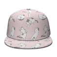 thumbnail image 2 of Geometric Cat Pattern Baseball Cap - Abstract Cat Art Flat Brim Adjustable Streetwear Hat, 2 of 6