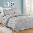 thumbnail image 1 of Sweet Home Collection 8 Piece Comforter Set Bag with Unique Design, Bed Sheets, 2 Pillowcases & 2 Shams Down Alternative All Season Warmth, King, Dobby Silver, 1 of 5