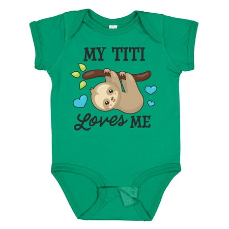 

Inktastic My Titi Loves Me with Sloth and Hearts Gift Baby Boy or Baby Girl Bodysuit