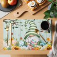 thumbnail image 2 of Easter Gnomes Placemats Set of 6, Spring Watercolor Eggs Flower Wood Grain Teal Placemats for Dining Table, Place Mats for Kitchen Tabletop, Waterproof Wipeable Dining Table Mats Set, 2 of 9