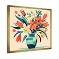 thumbnail image 2 of Designart "Boho Flower Bouquet in the Style of Henri Matisse III" Geometric Framed Wall Art Decor - Bohemian Red Boho Pottery Entryway Framed Wall Art Print, 2 of 6