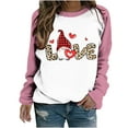 thumbnail image 2 of Qertyioot T-Shirt Graphique pour Femmes de la Saint-Valentin à Manches Longues, Blouse Imprimée Col Rond Tunique Décontractée, 2 of 3