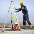 thumbnail image 4 of Industrial Rescue Tripod, Aluminium Steel Build, 1800 lbs Horizontal Towing, 397 lbs Capacity, 98.43 ft Cable, Protection Chain, Fall Arrester for Well, Underground Pipe, 4 of 9