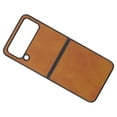 thumbnail image 4 of Folding Screen Phone Case Synthetic Leather Scratch Proof Protective Case for Samsung Galaxy Z FLIP 4 Brown, 4 of 8