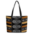 thumbnail image 2 of African Mud Cloth Artistry Art Woman Leather Handbags Large Tote Bag Fashion Portable Handbags With Zipper, 2 of 7