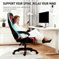 thumbnail image 3 of JaxShark Ergonomic Gaming Chair with Headrest and Lumbar Support for Adults Teens, High Back Reclining PU Leather Modern Red, 3 of 8